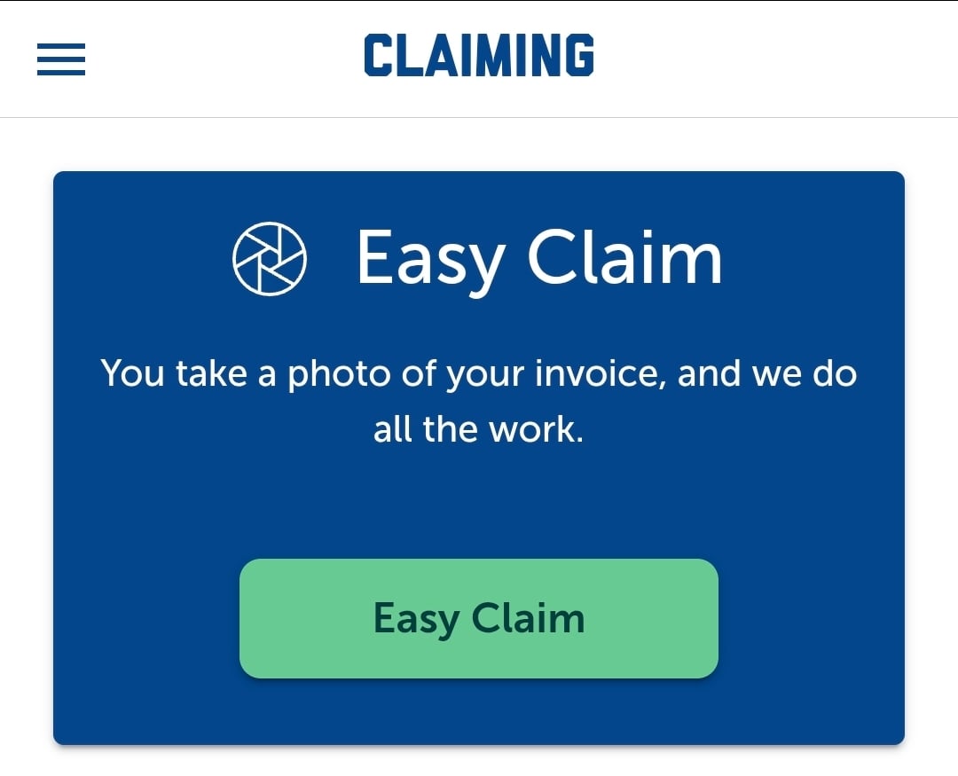 Easy claim screenshot