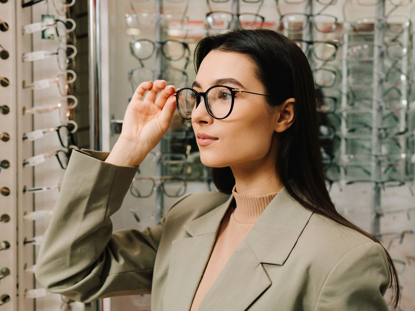 An optometrist smiling